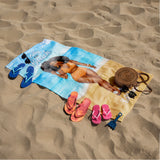 Summer Girl, Swimming Chibi - Personalized Beach Towel - Gift For Bestie