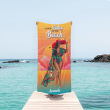 Summer Girl, Swimming Chibi - Personalized Beach Towel - Gift For Bestie